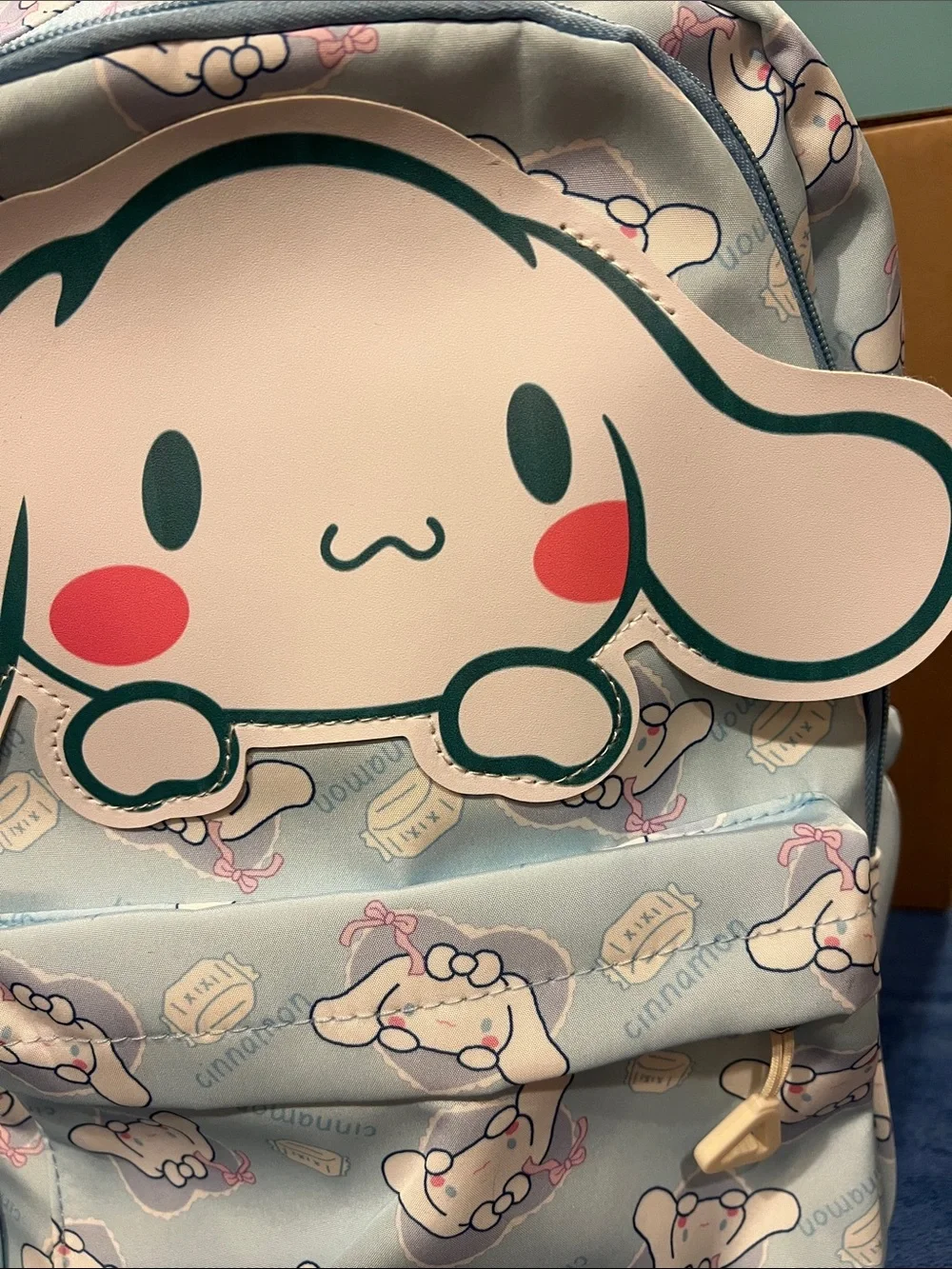 Cinnamoroll Character Backpack - Light Blue with Pink Cheeks